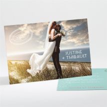 Carte de remerciement mariage Joli Passeport personnalisable - Couleur Bleu - 13,8 x 9,5 cm - Monfairepart