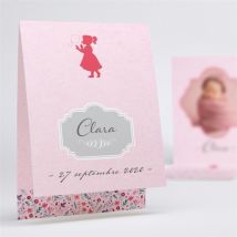 Faire-part naissance Elégante fille personnalisable - 10 x 15 cm - Monfairepart
