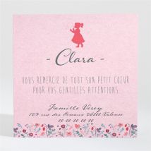 Remerciement naissance Elégante fille personnalisable - 9,5 x 9,5 cm - Monfairepart