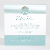 Remerciement naissance Notre Petit Prince personnalisable - Couleur Bleu - 9,5 x 9,5 cm - Monfairepart
