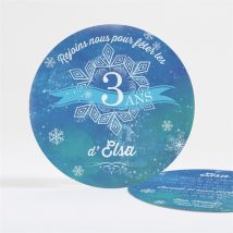Invitation anniversaire Reine de la Neige