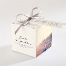 Boîte de dragées mariage Nous deux personnalisable - 4,5 cm - Monfairepart