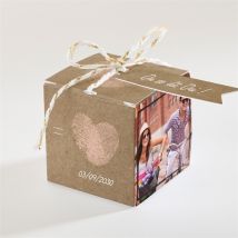 Boîte de dragées mariage Nos empreintes personnalisable - 4,5 cm - Monfairepart