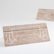 Marque-place baptême Marque page kraft personnalisable - Couleur Beige - 9,5 x 4,2 cm - Monfairepart