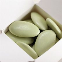 Dragées baptême chocolat vert céladon