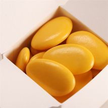 Dragées baptême chocolat jaune safran