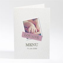 Menu baptême Scotch délicat personnalisable - Couleur Blanc - 10 x 14,5 cm - Monfairepart