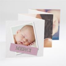 Remerciement baptême Scotch délicat personnalisable - 7,5 x 7,5 cm - Monfairepart