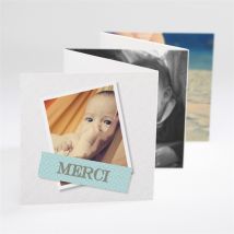 Remerciement baptême Corner fun et photo personnalisable - 7,5 x 7,5 cm - Monfairepart
