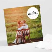 Carte de remerciement mariage Photo classique personnalisable - 9,5 x 9,5 cm - Monfairepart