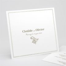 Faire-part mariage Carde Traditionnel personnalisable - 15 x 14 cm - Monfairepart
