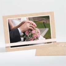Carte de remerciement mariage Kraft multi photos personnalisable - 13,8 x 9,5 cm - Monfairepart
