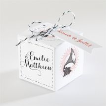 Boîte de dragées mariage Musique vintage personnalisable - 4,5 cm - Monfairepart