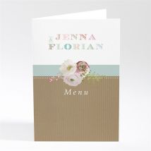 Menu mariage Naturel personnalisable - 10 x 14,5 cm - Monfairepart