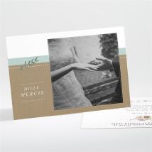 Carte de remerciement mariage Naturel personnalisable - 13,8 x 9,5 cm - Monfairepart