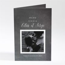 Menu mariage Annonce ardoisée personnalisable - Couleur Ardoise - 10 x 14,5 cm - Monfairepart