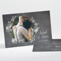 Carte de remerciement mariage Ardoise originale personnalisable - 13,8 x 9,5 cm - Monfairepart
