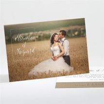 Carte de remerciement mariage Kraft et ficelle personnalisable - 13,8 x 9,5 cm - Monfairepart