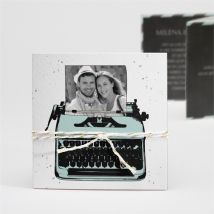 Faire-part mariage Ecrire notre Histoire personnalisable - 10 x 10 cm - Monfairepart