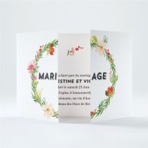 Faire-part mariage Fleurs et champetre personnalisable - Couleur Multicolore - 14,5 x 10,5 cm fermé - Monfairepart