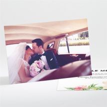 Carte de remerciement mariage Fleurs et champetre personnalisable - 13,8 x 9,5 cm - Monfairepart