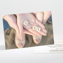 Carte de remerciement mariage En Tandem personnalisable - 13,8 x 9,5 cm - Monfairepart