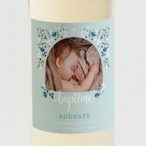 Etiquette de bouteille baptême Confidences personnalisable - Couleur Bleu - 9,5 x 9,5 cm - Monfairepart