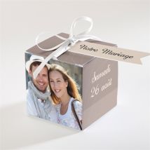Boîte de dragées mariage le Duo personnalisable - 4,5 cm - Monfairepart