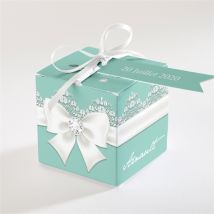 Boîte de dragées mariage Strass et paillettes personnalisable - 4,5 cm - Monfairepart