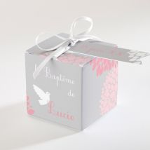 Boîte de dragées baptême Tendre Bonheur personnalisable - 4,5 cm - Monfairepart