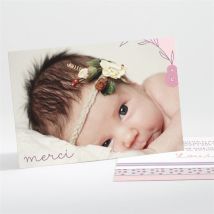 Remerciement baptême Simple et épuré personnalisable - 13,8 x 9,5 cm - Monfairepart