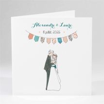 Faire-part mariage Love Bohème personnalisable - 13,5 x 13,5 cm - Monfairepart