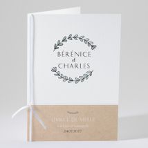 Livret de messe mariage Avec programme personnalisable - Couleur Kraft - 15,2 x 21,5 cm - Monfairepart