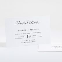 Carton d'invitation mariage Liés pour toujours personnalisable - Couleur Noir et Blanc - 13,5 x 8,5 cm - Monfairepart