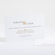 Carton d'invitation mariage Lettre moderne personnalisable - Couleur Jaune et Blanc - 13,5 x 8,5 cm - Monfairepart