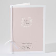 Livret de messe mariage Médaillon personnalisable - Couleur Rose - 15,2 x 21,5 cm - Monfairepart