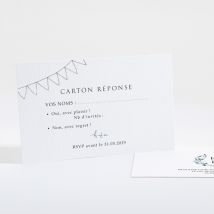 Carton réponse mariage Belle couronne personnalisable - Couleur Vert et Blanc - 13,5 x 8,5 cm - Monfairepart