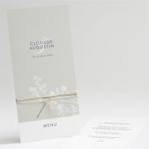 Menu mariage Esperluette personnalisable - Couleur Bleu, Blanc et Gris - 10 x 21 cm - Monfairepart