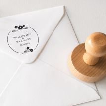 Tampon mariage Invitation personnalisable - Couleur Noir et Blanc - 5 cm - Monfairepart