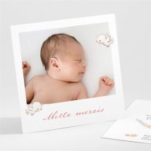 Remerciement naissance Sieste entre amis personnalisable - Couleur Rose, Bleu et Gris - 9,5 x 9,5 cm - Monfairepart