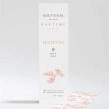 Signet baptême Motif gravure personnalisable - Couleur Rose, Jaune et Blanc - 5,4 x 19,4 cm - Monfairepart