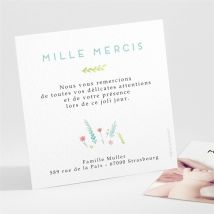 Remerciement baptême Tendre faon ! personnalisable - Couleur Rose et Vert, Bleu et Jaune/Beige et Blanc et Multicolore - 9,5 x 9,5 cm - Monfairepart