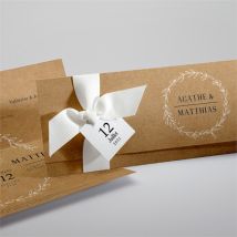 Faire-part mariage Kraft champêtre personnalisable - Couleur Marron/Kraft - 21 x 9,2 cm - Monfairepart