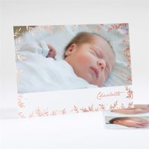 Faire-part naissance Végétation copper personnalisable - Couleur Doré - 10,3 x 14 cm - Monfairepart
