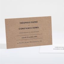 Carton d'invitation mariage Précieux cadeau personnalisable - Couleur Marron et Blanc/Kraft - 13,5 x 8,5 cm - Monfairepart