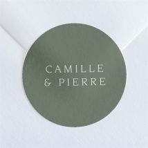 Sticker mariage Vert sauge personnalisable - Couleur Vert - 4 cm - Monfairepart