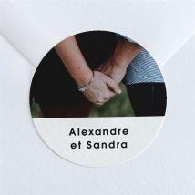 Sticker mariage Tendresse personnalisable - Couleur Noir et Blanc - 4 cm - Monfairepart