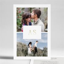 Faire-part mariage Que je t'aime personnalisable - Couleur Doré - 14,5 x 21 cm - Monfairepart