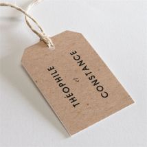 Etiquette mariage Précieux cadeau personnalisable - Couleur Beige et Marron/Kraft - 4 x 6 cm - Monfairepart