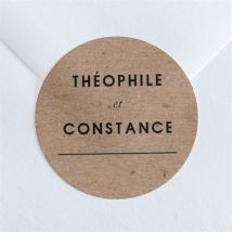 Sticker mariage Précieux cadeau personnalisable - Couleur Beige et Marron/Kraft - 4 cm - Monfairepart